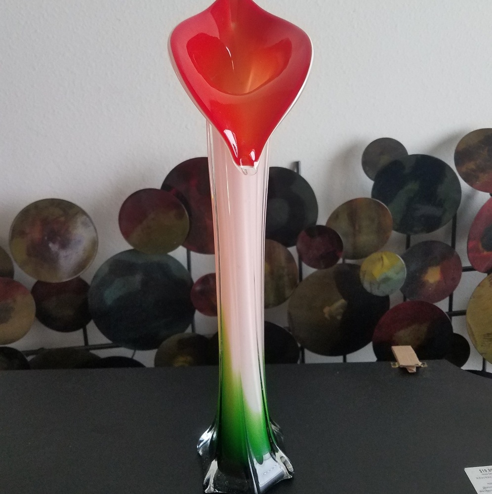 Vintage Murano Style 18" Jack in the Pulpit Vase